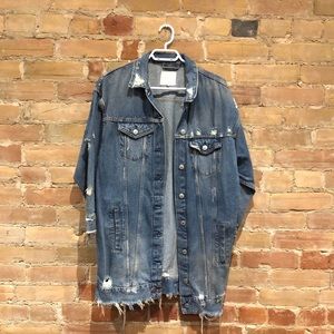 Zara distressed jean jacket